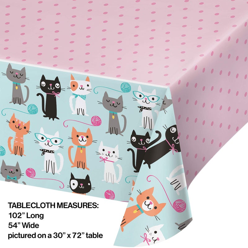 Creative Converting 329399 Cute Cats Plastic Tablecover - 1 Pc - Image 3